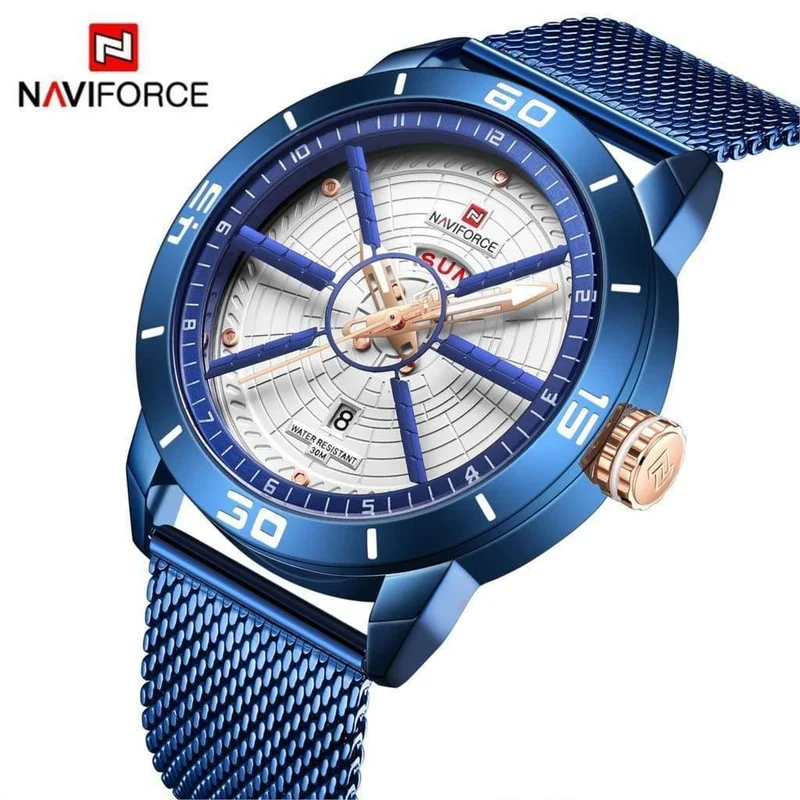 Herrenuhren Top-Marke Luxus Sportuhr Mesh Stahl Datum Woche Wasserdicht Quarzuhr für Männer Uhr Relogio Masculino