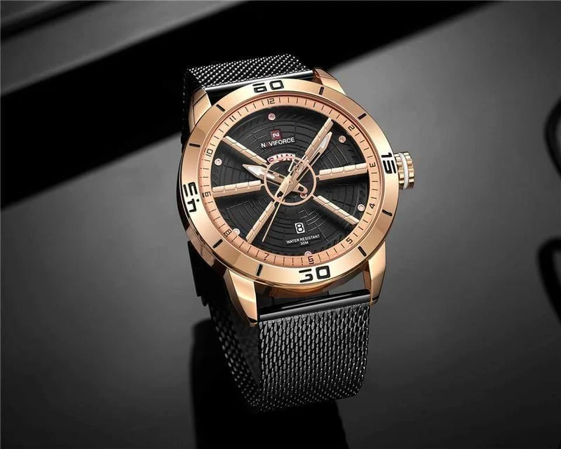 Herrenuhren Top-Marke Luxus Sportuhr Mesh Stahl Datum Woche Wasserdicht Quarzuhr für Männer Uhr Relogio Masculino