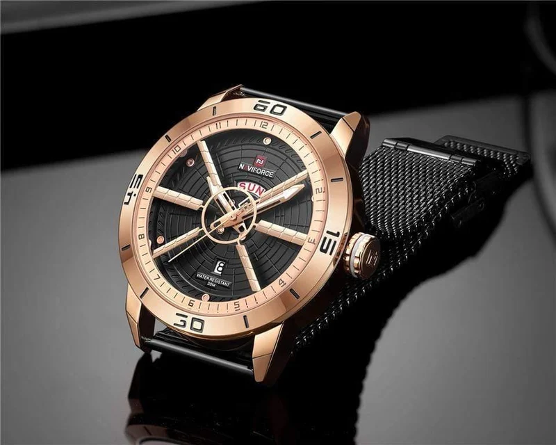 Herrenuhren Top-Marke Luxus Sportuhr Mesh Stahl Datum Woche Wasserdicht Quarzuhr für Männer Uhr Relogio Masculino