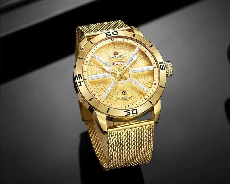 Herrenuhren Top-Marke Luxus Sportuhr Mesh Stahl Datum Woche Wasserdicht Quarzuhr für Männer Uhr Relogio Masculino