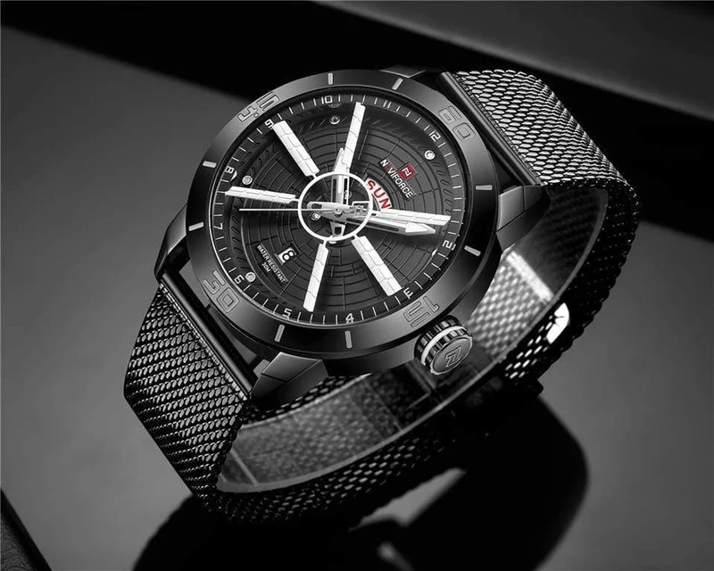 Herrenuhren Top-Marke Luxus Sportuhr Mesh Stahl Datum Woche Wasserdicht Quarzuhr für Männer Uhr Relogio Masculino