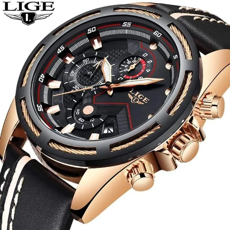 Uhr Männer Mode Sport Quarzuhr Leder Herren Uhren Top Brand Luxus Gold Wasserdicht Business Watch Relogio Masculino