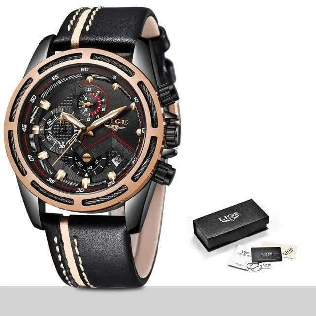 Uhr Männer Mode Sport Quarzuhr Leder Herren Uhren Top Brand Luxus Gold Wasserdicht Business Watch Relogio Masculino