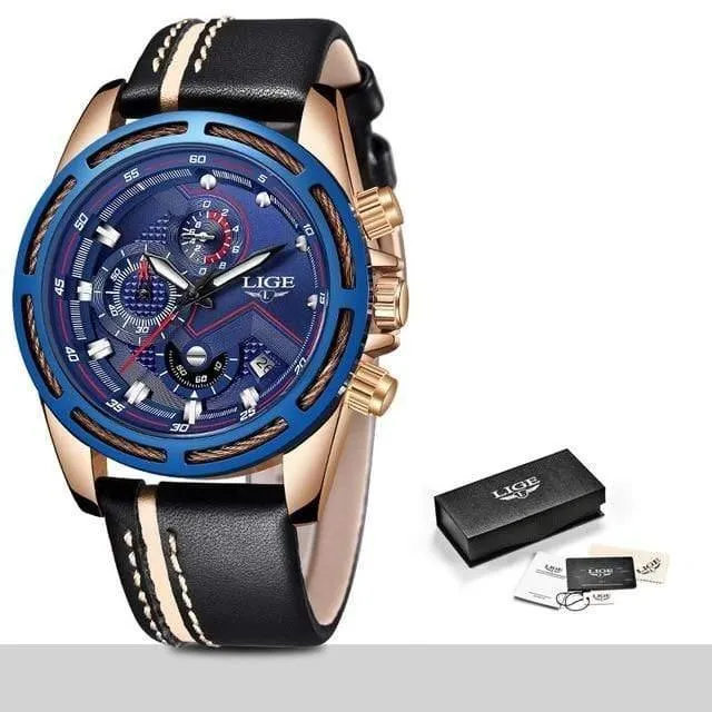 Uhr Männer Mode Sport Quarzuhr Leder Herren Uhren Top Brand Luxus Gold Wasserdicht Business Watch Relogio Masculino
