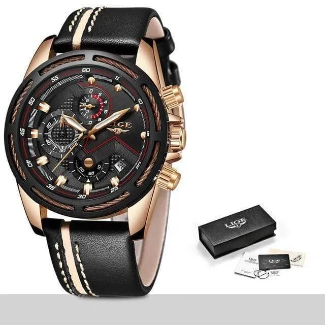 Uhr Männer Mode Sport Quarzuhr Leder Herren Uhren Top Brand Luxus Gold Wasserdicht Business Watch Relogio Masculino