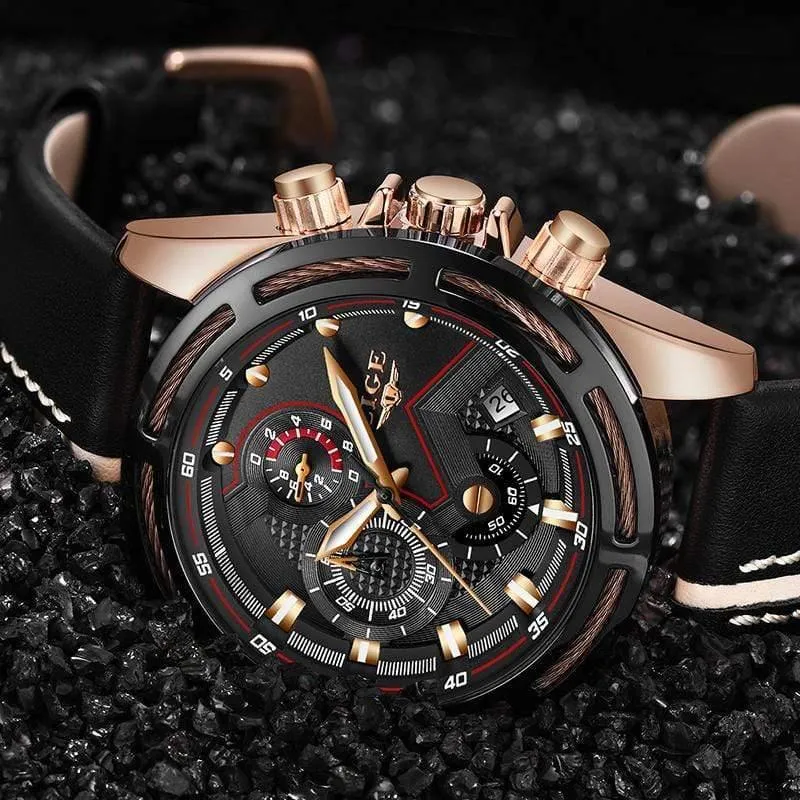 Uhr Männer Mode Sport Quarzuhr Leder Herren Uhren Top Brand Luxus Gold Wasserdicht Business Watch Relogio Masculino