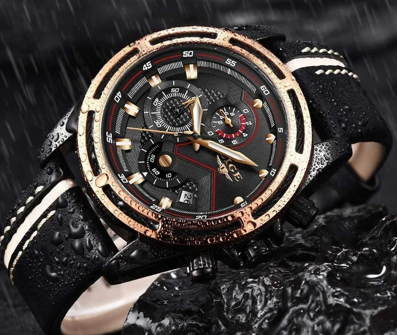 Uhr Männer Mode Sport Quarzuhr Leder Herren Uhren Top Brand Luxus Gold Wasserdicht Business Watch Relogio Masculino