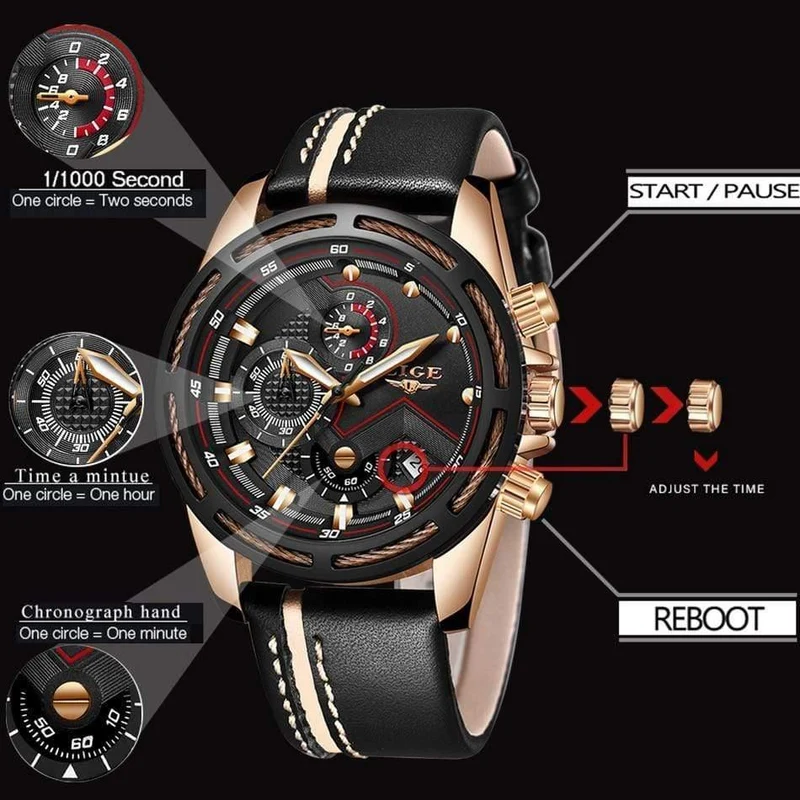Uhr Männer Mode Sport Quarzuhr Leder Herren Uhren Top Brand Luxus Gold Wasserdicht Business Watch Relogio Masculino