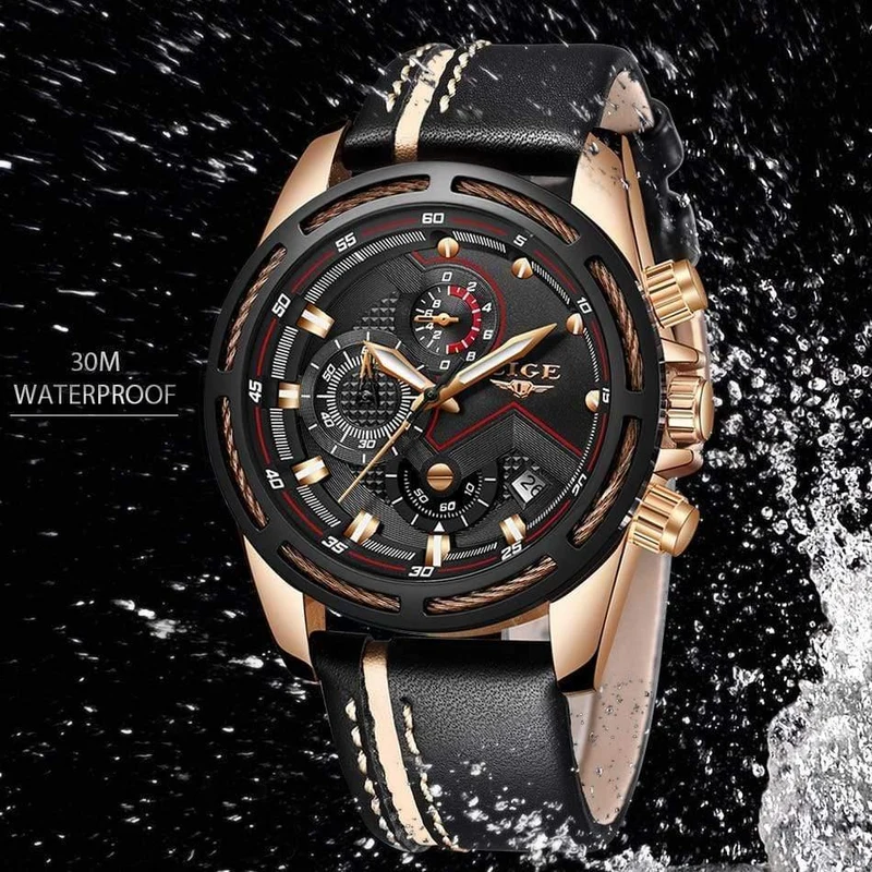 Uhr Männer Mode Sport Quarzuhr Leder Herren Uhren Top Brand Luxus Gold Wasserdicht Business Watch Relogio Masculino