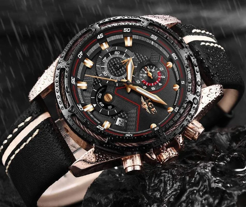 Uhr Männer Mode Sport Quarzuhr Leder Herren Uhren Top Brand Luxus Gold Wasserdicht Business Watch Relogio Masculino