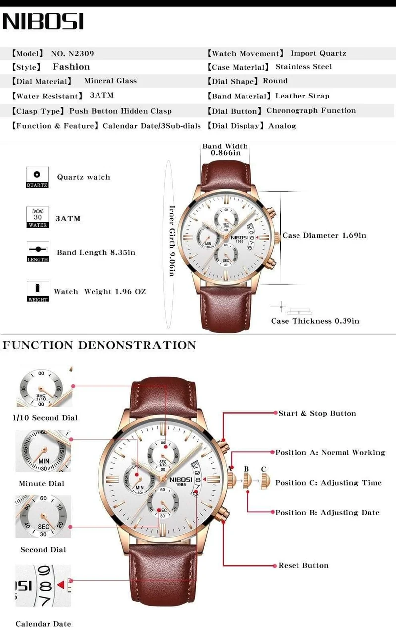 Sportuhren Für Männer Military Army Analog / Chronograph Herrenuhr Edelstahl Kleid Männliche Uhr Saat