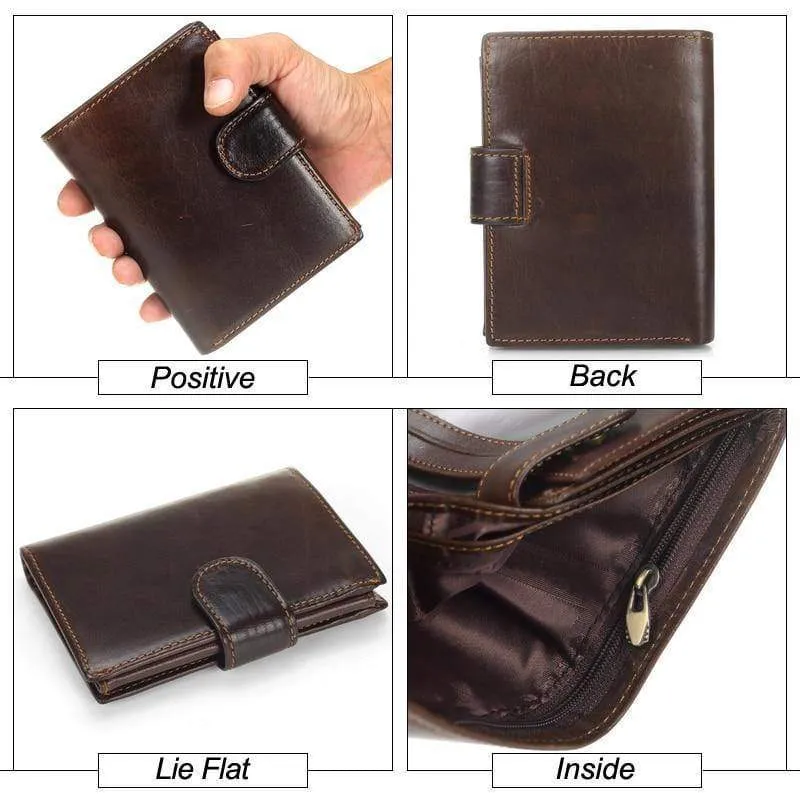Vintage Männer Brieftasche Aus Echtem Leder Kurze Brieftaschen Männlichen Multifunktionale Rindsleder Geldbörse Münzfach Führerschein Halter