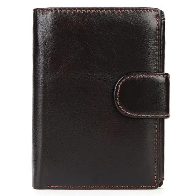 Vintage Männer Brieftasche Aus Echtem Leder Kurze Brieftaschen Männlichen Multifunktionale Rindsleder Geldbörse Münzfach Führerschein Halter