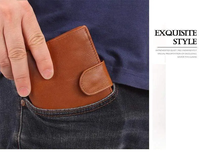 Vintage Männer Brieftasche Aus Echtem Leder Kurze Brieftaschen Männlichen Multifunktionale Rindsleder Geldbörse Münzfach Führerschein Halter