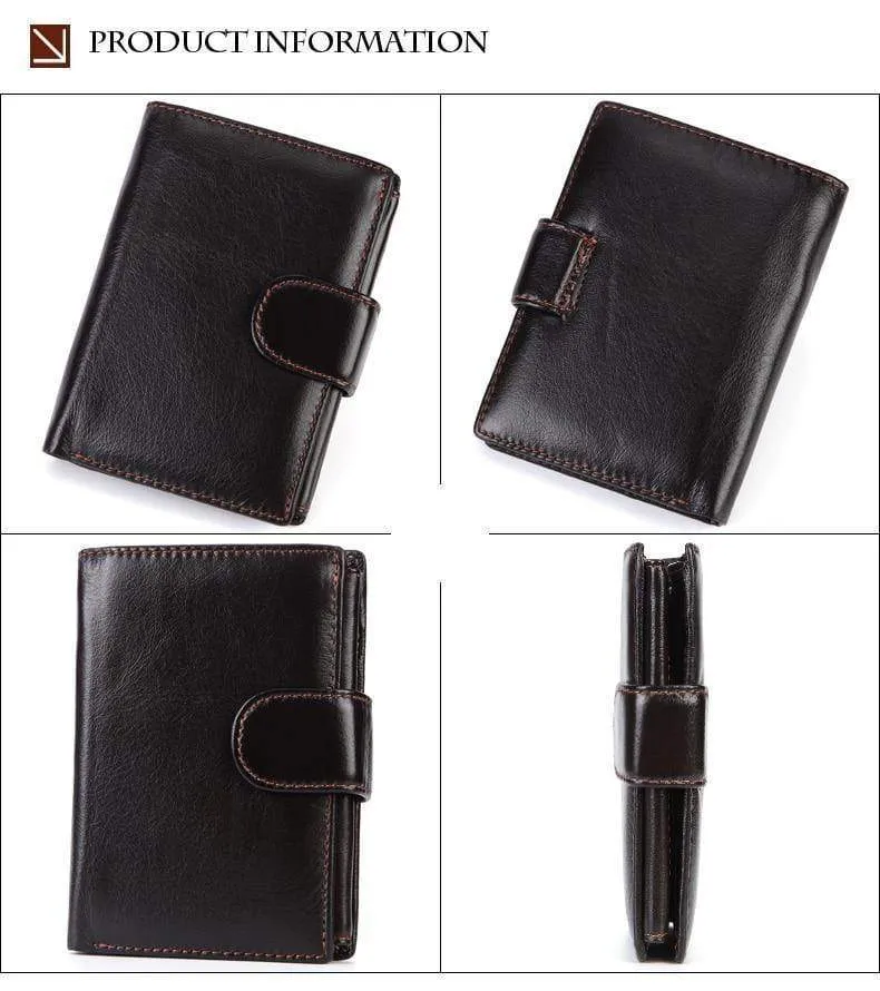 Vintage Männer Brieftasche Aus Echtem Leder Kurze Brieftaschen Männlichen Multifunktionale Rindsleder Geldbörse Münzfach Führerschein Halter