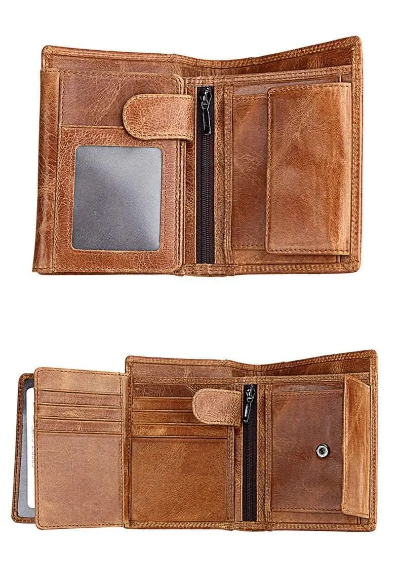 Herren-Geldbörse, weiches Echtleder, große Kapazität, Geldbörse, Vintage-Münzfach, RFID-Pinsel, Kartenhalter, vertikale Geldbörse