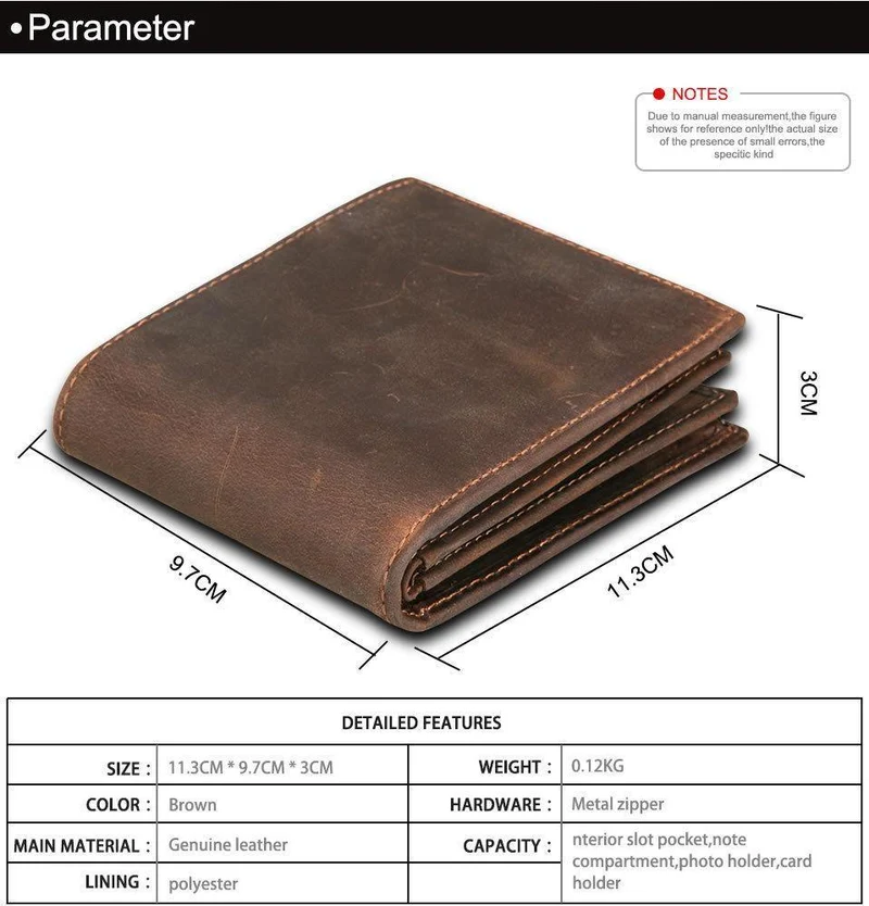 Männer Brieftaschen Vintage Kuh Echtes Leder Brieftasche Männlichen Handgemachten Custom Dollar Preis Geldbörse Kurze Brieftasche carteira