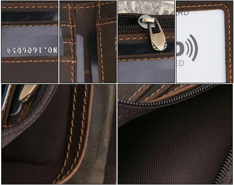Männer Brieftaschen Vintage Kuh Echtes Leder Brieftasche Männlichen Handgemachten Custom Dollar Preis Geldbörse Kurze Brieftasche carteira