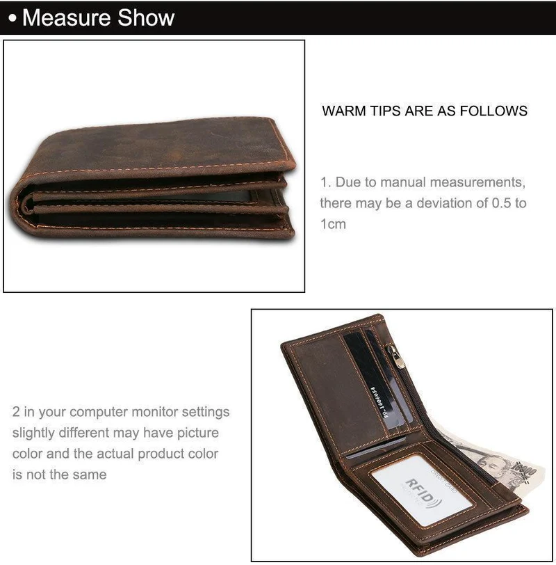 Männer Brieftaschen Vintage Kuh Echtes Leder Brieftasche Männlichen Handgemachten Custom Dollar Preis Geldbörse Kurze Brieftasche carteira