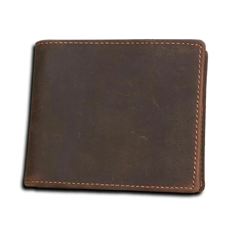 Männer Brieftaschen Vintage Kuh Echtes Leder Brieftasche Männlichen Handgemachten Custom Dollar Preis Geldbörse Kurze Brieftasche carteira