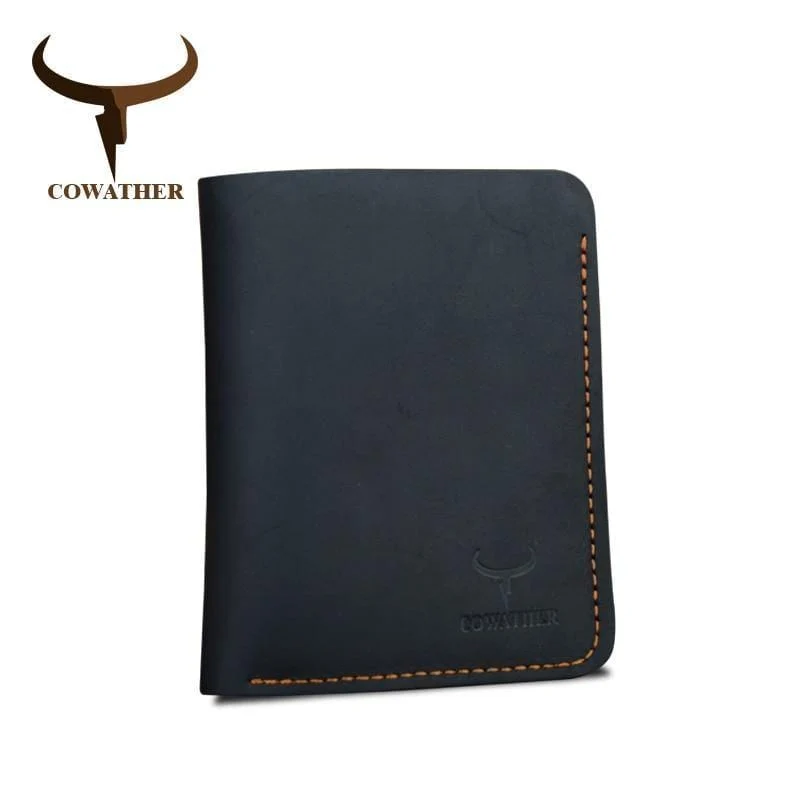 Crazy Horse Leder Herren Geldbörsen Vintage Echtleder Geldbörse für Herren Cowboy Top Leder dünn zum kostenlosen Versand