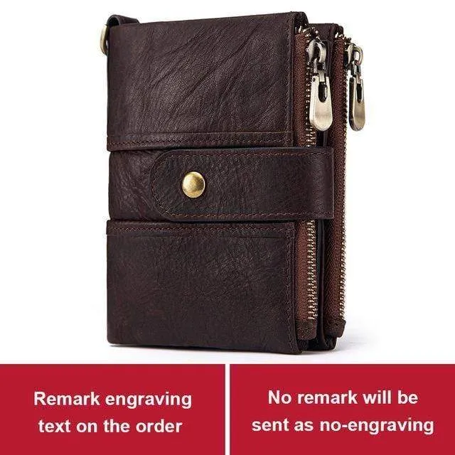 Leder Kostenlose Gravur Rfid Brieftasche Männer Crazy Horse Brieftaschen Geldbörse Kurze Männlichen Geld Tasche Mini Walet Qualität