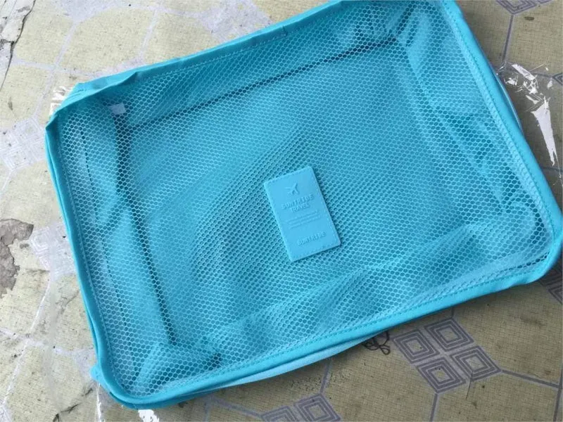 6 teile/satz Mode Doppel-reißverschluss Wasserdichte Polyester Männer und Frauen Gepäck geheime reisetaschen verpackung würfel