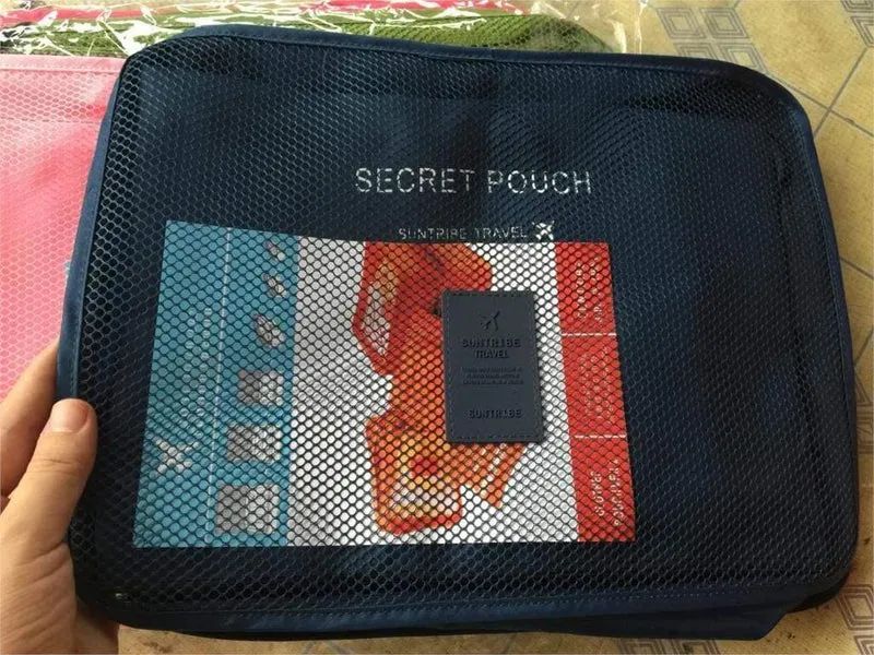 6 teile/satz Mode Doppel-reißverschluss Wasserdichte Polyester Männer und Frauen Gepäck geheime reisetaschen verpackung würfel