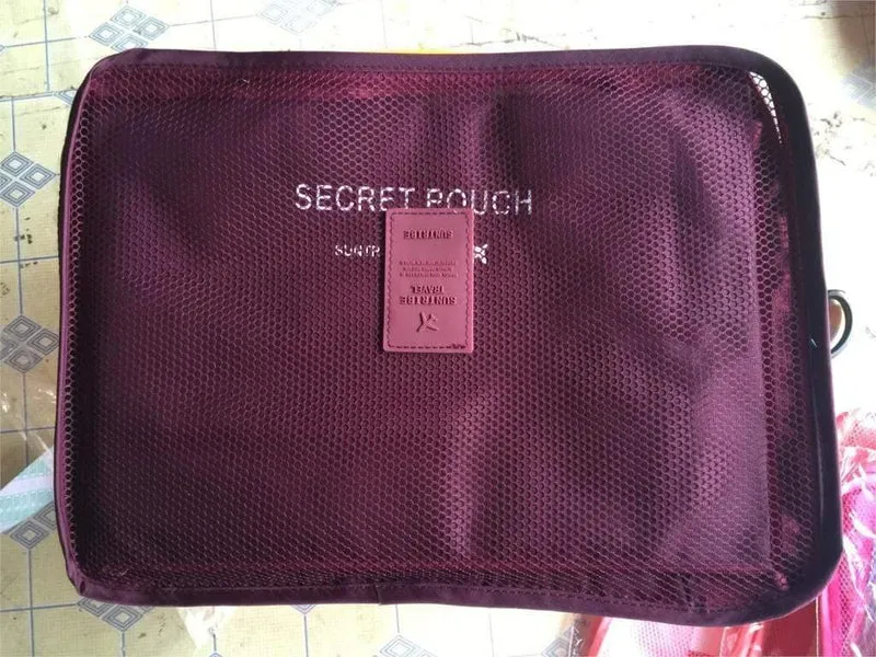 6 teile/satz Mode Doppel-reißverschluss Wasserdichte Polyester Männer und Frauen Gepäck geheime reisetaschen verpackung würfel
