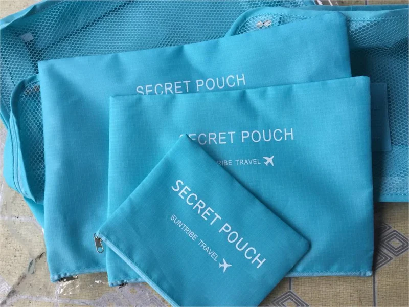 6 teile/satz Mode Doppel-reißverschluss Wasserdichte Polyester Männer und Frauen Gepäck geheime reisetaschen verpackung würfel