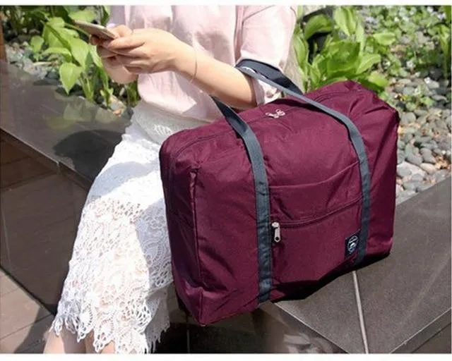 Mode Frauen Reisetaschen Gepäck Organizer Auf dem Koffer Reisetasche Falten Verpackung Würfel Reisetasche Handgepäck