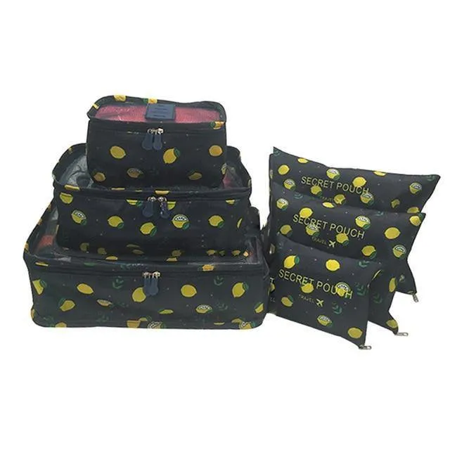 6PCS / Set Qualitäts-Oxford-Tuch-Spielraum-Ineinander greifen-Beutel im Beutel-Gepäck-Organisator-Verpackungs-Würfel-Organisator für Kleidung
