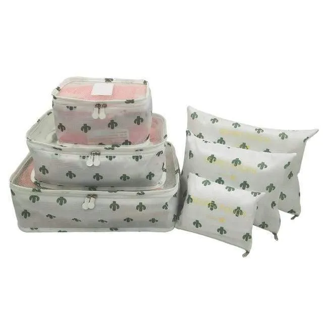 6PCS / Set Qualitäts-Oxford-Tuch-Spielraum-Ineinander greifen-Beutel im Beutel-Gepäck-Organisator-Verpackungs-Würfel-Organisator für Kleidung