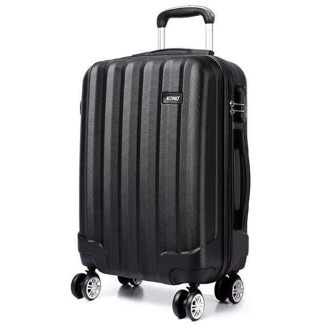 Gepäckkoffer Reisehandtasche Trolley 4 Rollen Spinner Hartschale ABS 20 24 28 Zoll Weiß K1773L