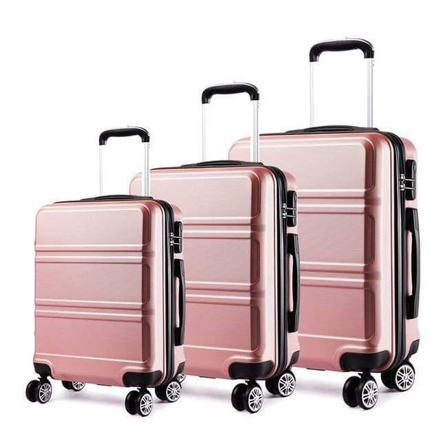 Gepäckkoffer Reisehandtasche Trolley 4 Rollen Spinner Hartschale ABS 20 24 28 Zoll Weiß K1773L