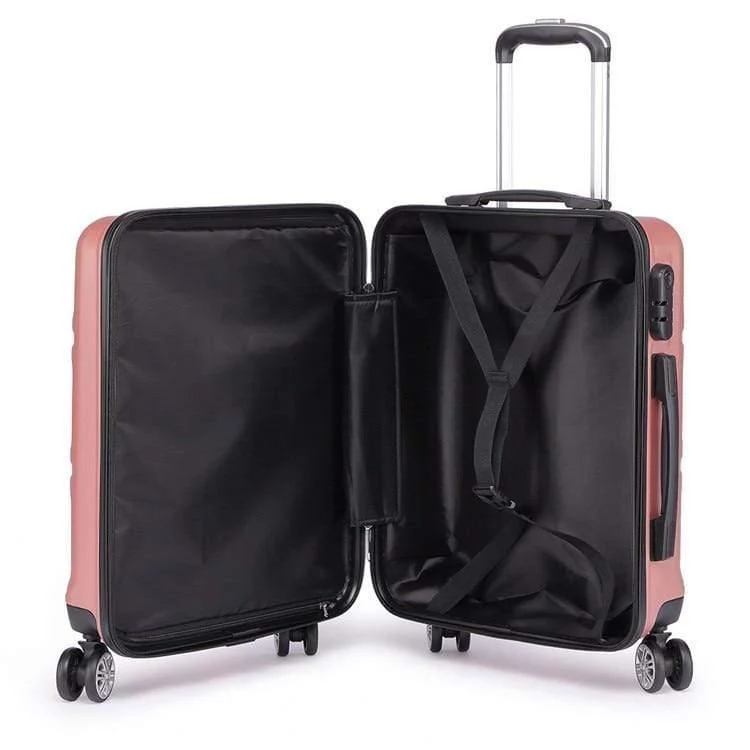 Gepäckkoffer Reisehandtasche Trolley 4 Rollen Spinner Hartschale ABS 20 24 28 Zoll Weiß K1773L