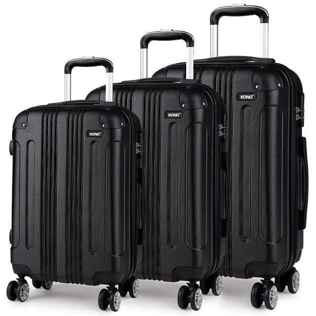 Gepäckkoffer Reisehandtasche Trolley 4 Rollen Spinner Hartschale ABS 20 24 28 Zoll Weiß K1773L