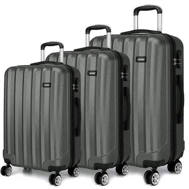 Gepäckkoffer Reisehandtasche Trolley 4 Rollen Spinner Hartschale ABS 20 24 28 Zoll Weiß K1773L