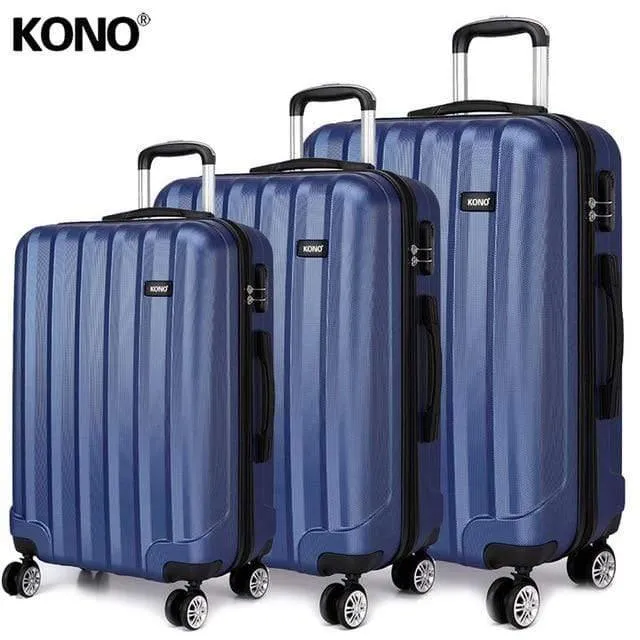 Gepäckkoffer Reisehandtasche Trolley 4 Rollen Spinner Hartschale ABS 20 24 28 Zoll Weiß K1773L