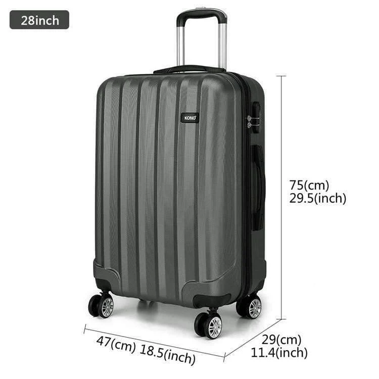 Gepäckkoffer Reisehandtasche Trolley 4 Rollen Spinner Hartschale ABS 20 24 28 Zoll Weiß K1773L