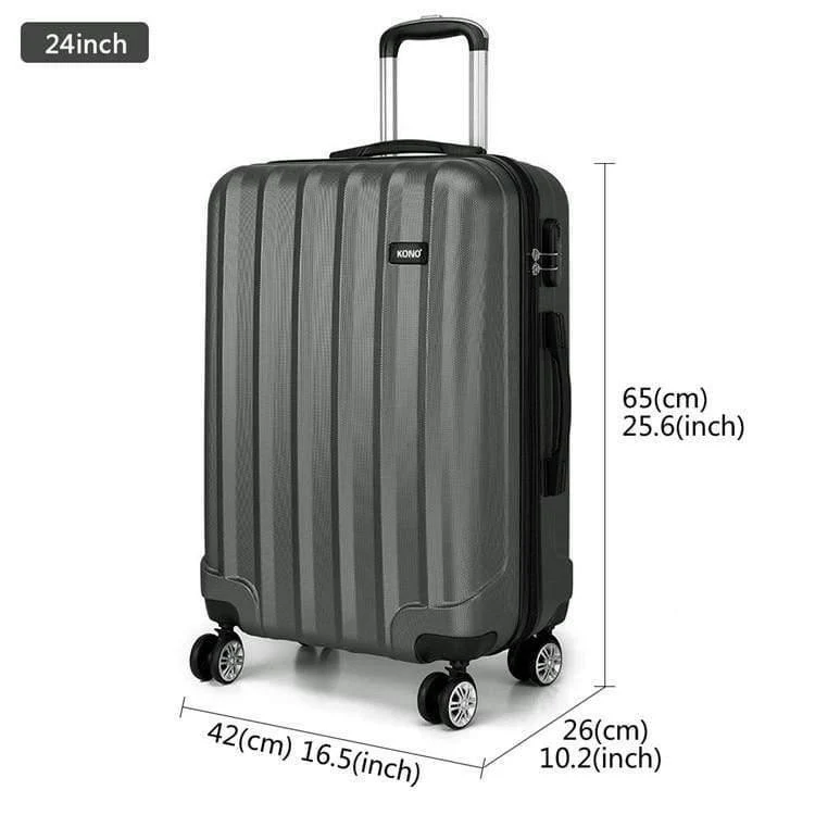 Gepäckkoffer Reisehandtasche Trolley 4 Rollen Spinner Hartschale ABS 20 24 28 Zoll Weiß K1773L