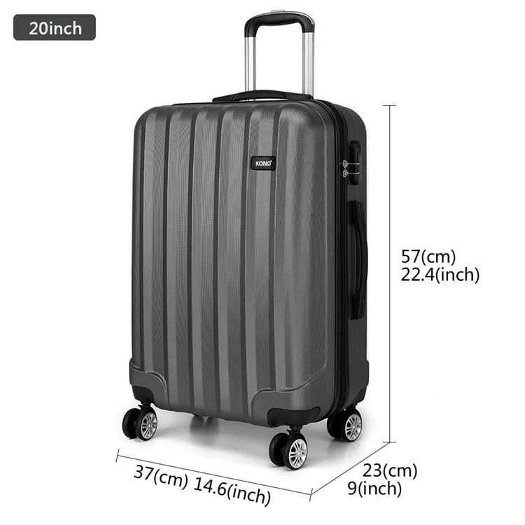 Gepäckkoffer Reisehandtasche Trolley 4 Rollen Spinner Hartschale ABS 20 24 28 Zoll Weiß K1773L