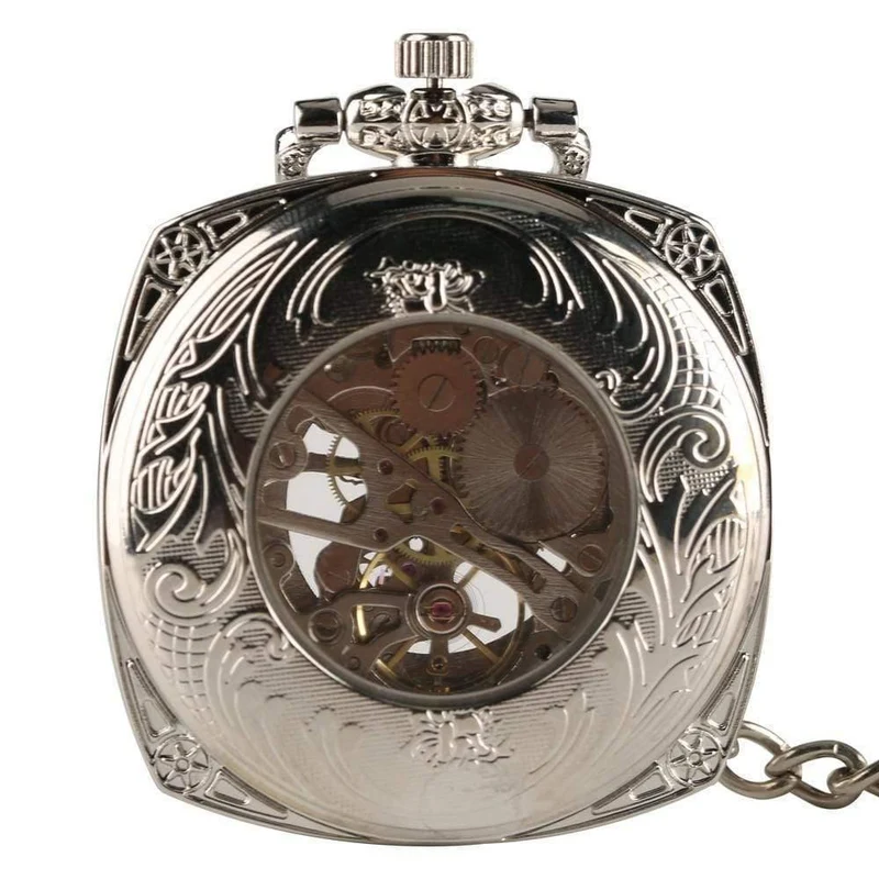 Mechanische Taschenuhr für Herren und Damen, antike Schnitzerei, kreativer Handaufzug, mechanische Uhren