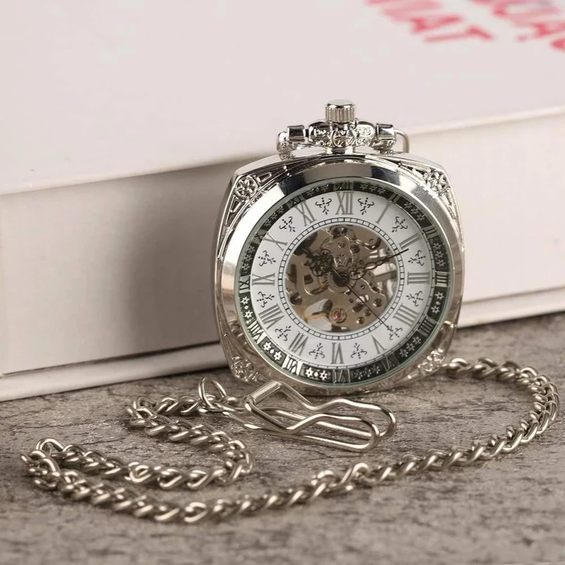Mechanische Taschenuhr für Herren und Damen, antike Schnitzerei, kreativer Handaufzug, mechanische Uhren