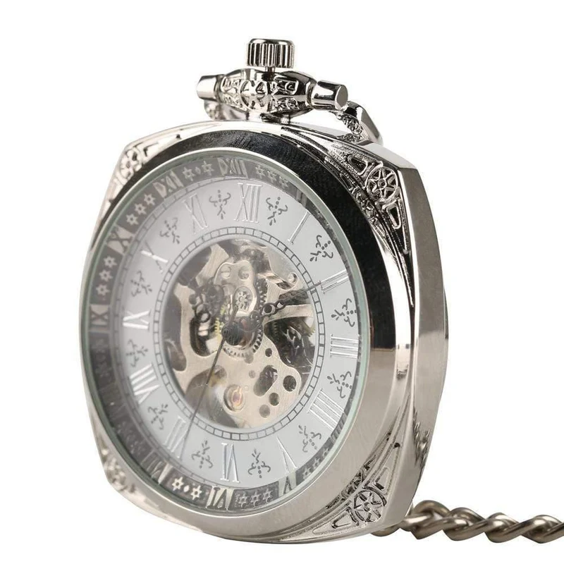 Mechanische Taschenuhr für Herren und Damen, antike Schnitzerei, kreativer Handaufzug, mechanische Uhren