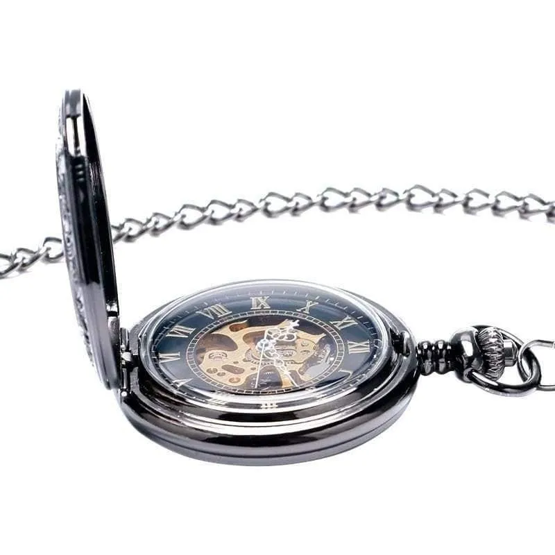 Mechanische taschenuhr steampunk uhren pin kette männer frauen anhänger uhr geschenk mit geschenktüte