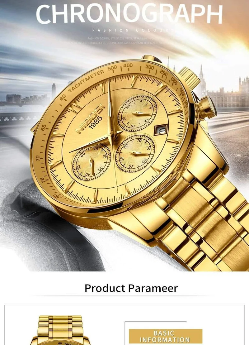 Golduhr Herrenuhren Top-Marke Luxus Sport Herren Quarzuhr Wasserdicht Military Armbanduhr Relogio Masculino Saat