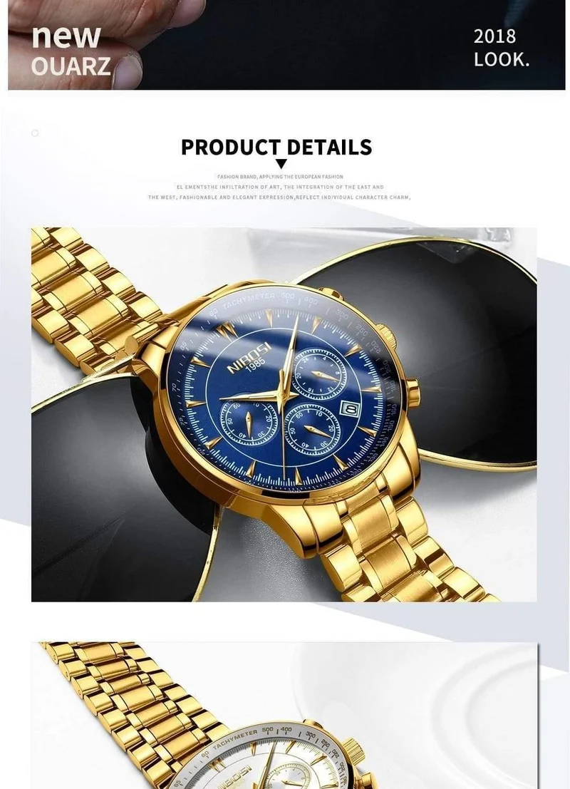 Golduhr Herrenuhren Top-Marke Luxus Sport Herren Quarzuhr Wasserdicht Military Armbanduhr Relogio Masculino Saat