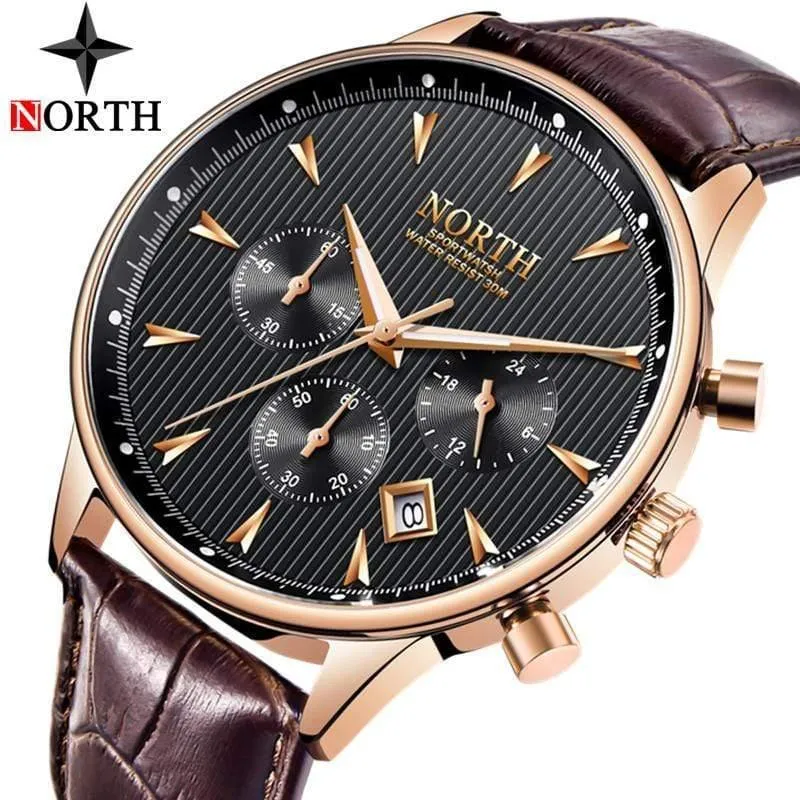 Herrenuhren Auto Datum Chronograph Quarzuhr Herren Gold Casual Sport Militär Armbanduhr