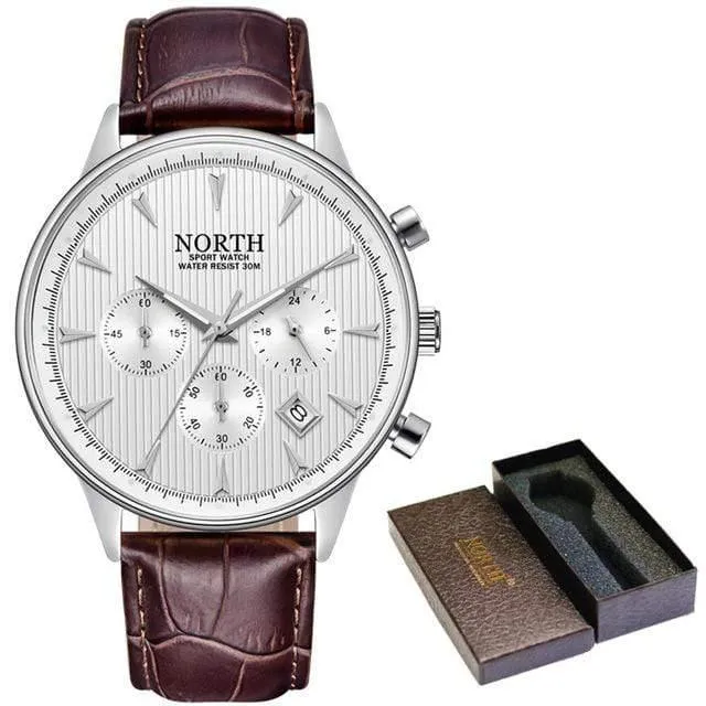 Herrenuhren Auto Datum Chronograph Quarzuhr Herren Gold Casual Sport Militär Armbanduhr